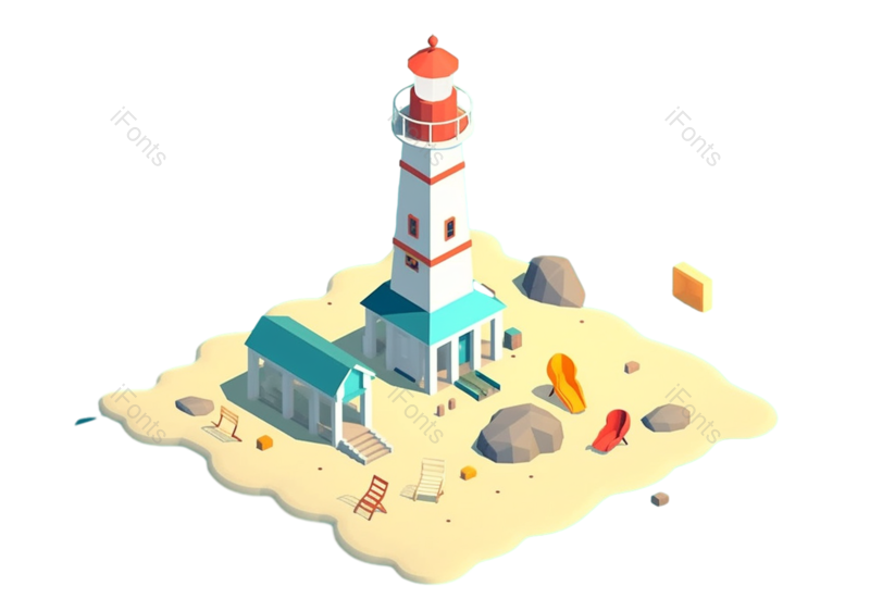 节日图片,灯塔元素,夏天PNG,插画免抠素材